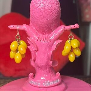 Orange beaded dangly earrings